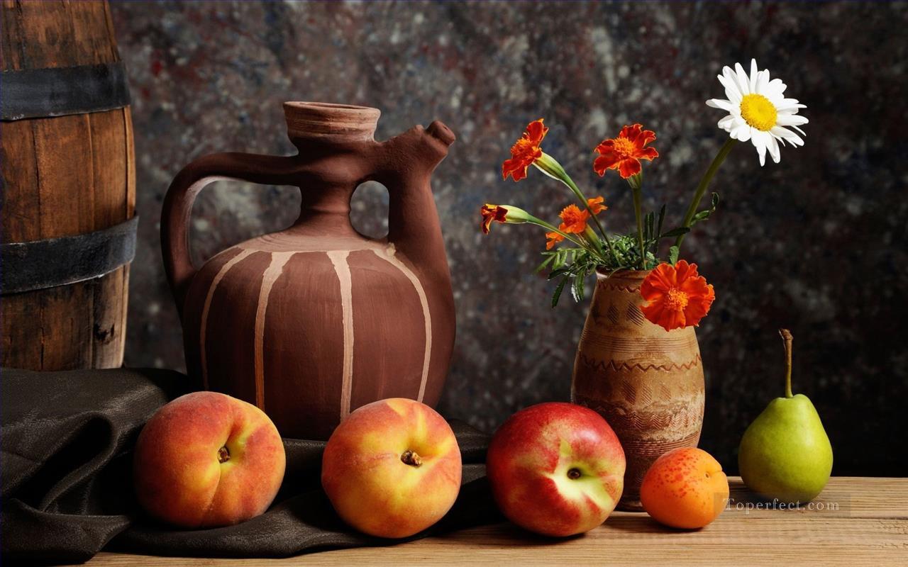 Flowers Fruits Pot Still Life Painting from Photos to Art Oil Paintings